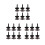 18 Pieces Mushrooms  Guitar Strap Buttons Strap Locks Chrome (Black) 1