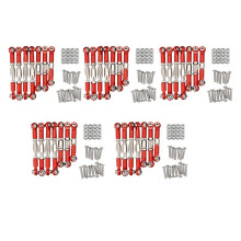 5set for 144001 1/14 RC Car Spare Parts Metal Linkage Servo Pull Rod Steering Tie Rod Set,Red
