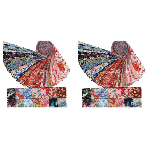 Jelly Roll Fabric Strips for Quilting,80 PCS Roll Cotton Fabric for Sewing with Different Patterns DIY  Patchwork
