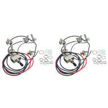 2X Equipo de Arnés de Cableado de Fonocapores de Guitarra Eléctrica Lp 2T2V 500K Pots Interruptor de 3 Vías con Enchufe Tapa de Negra