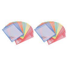 60 Pochettes Effaçables À Sec Multicolores,10 x 13 Poches Surdimensionné ,Parfait pour Organisation En Salle de Classe,Pochettes Effaçables À Sec