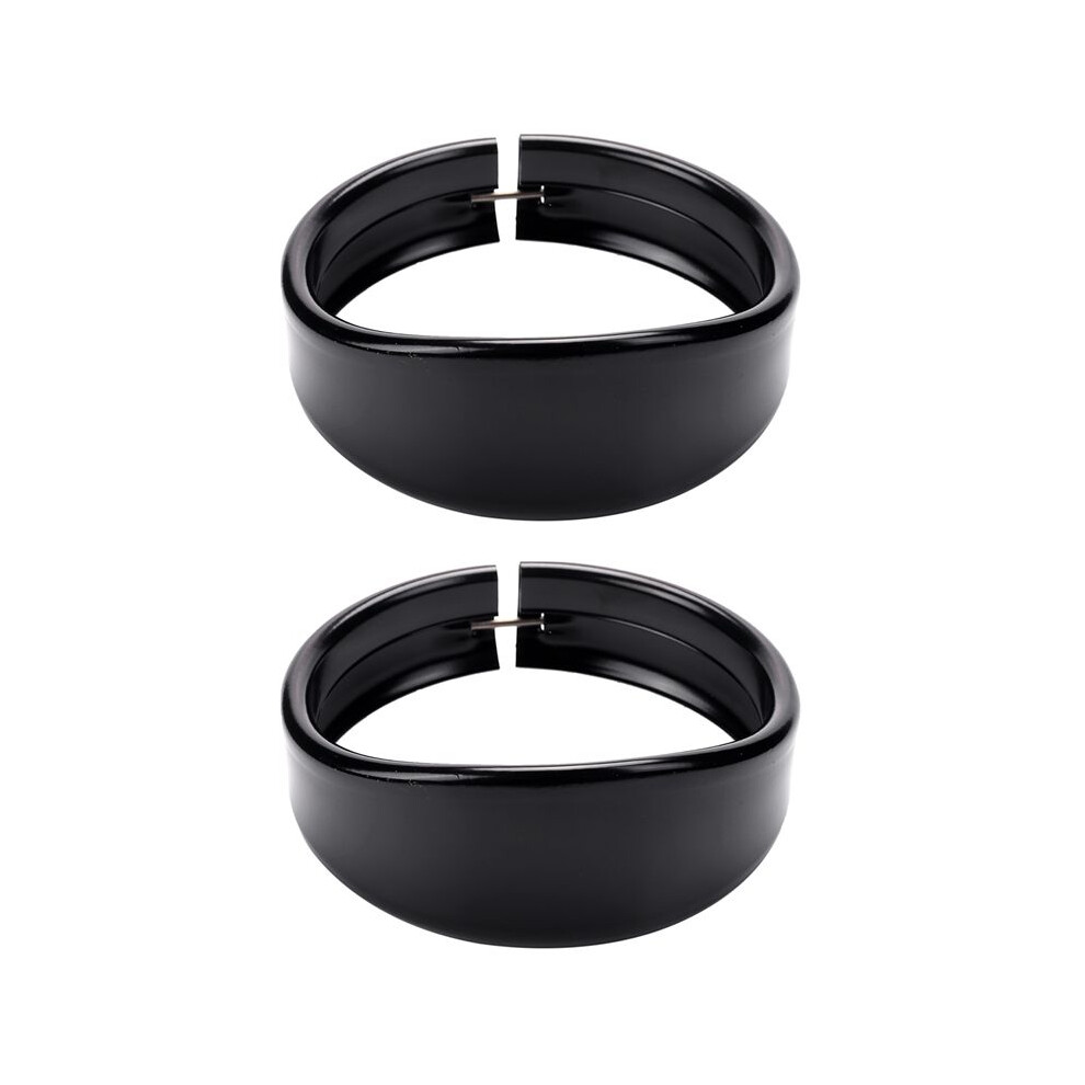 2X Headlight Trim Rings 5.75 Inch Headlight Visor Style Trim Ring Decorate Visor Trim Rings For Fxstc Black 6131364350013