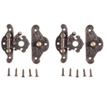2X Antique Retro Vintage Decorative Wooden Jewelry Box Hasp Pad Chest Lock Size:Extra Small