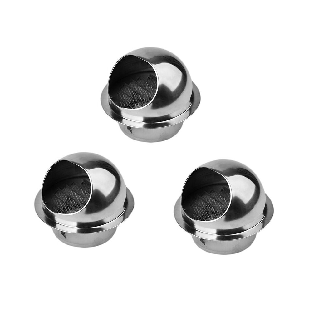 3X 304 Stainless Steel Air Vent Round Grille Ventilation Cover Wall Vent Outlet 4 Inch 6032567981090