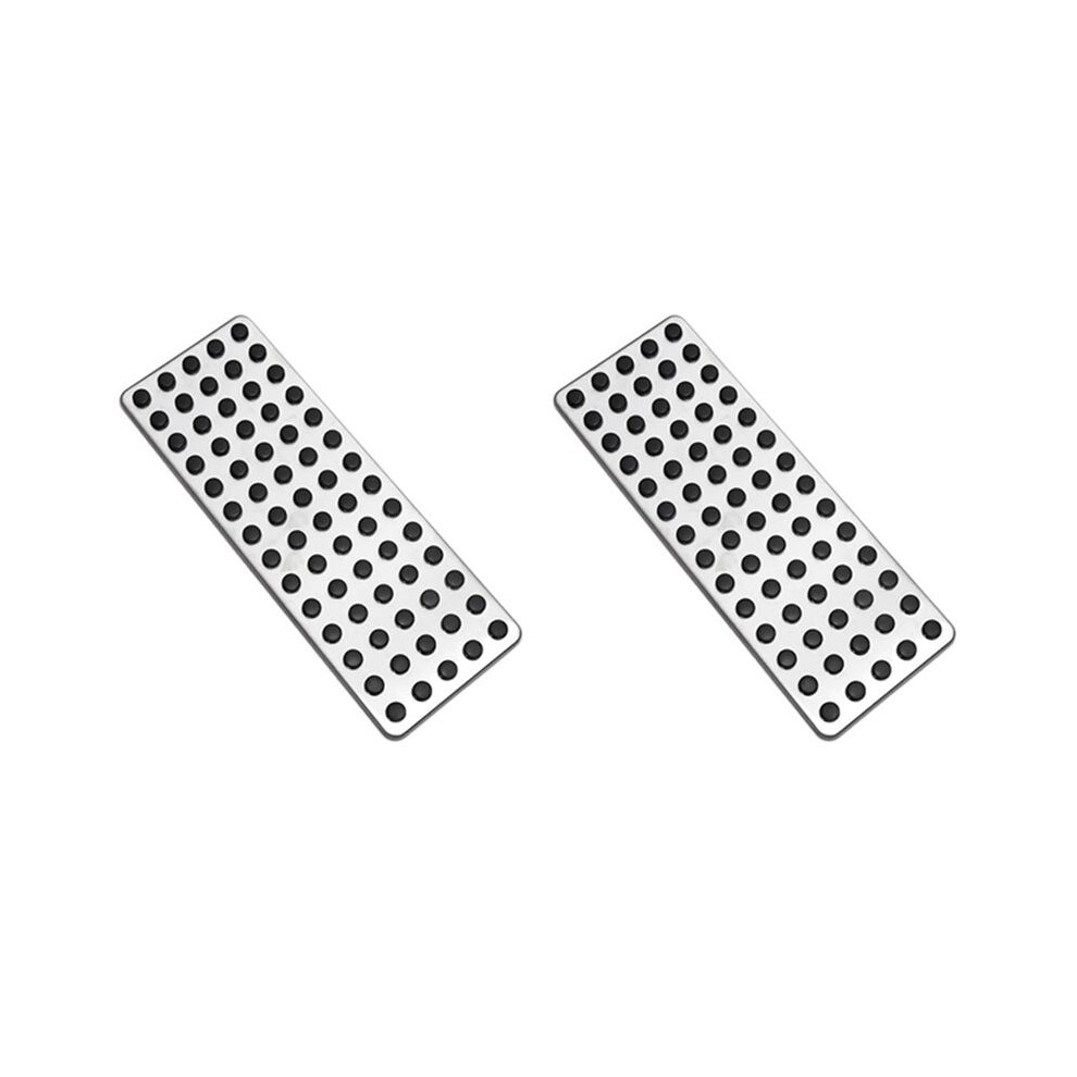 2X Steel Footrest Foot Rest Dead Pedal Pad Cover For A B C E S Cls Slk Cla Gla Glk Ml G Gl Series Silver 4711242789665