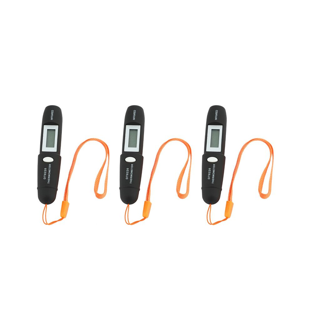 3X Non-Contact  Infrared Thermometer IR Temperature Measuring Digital LCD Display Infrared Pen DT8220 Black