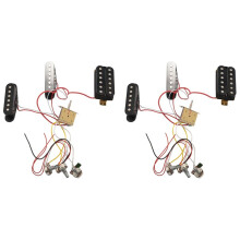 2X ST Kabel Baum für Elektor Gitarren Ton Abnehmer Vorverdrahteter 5 Wege Schalter 2T1V Control SSH Ton Abnehmer für Schwarz