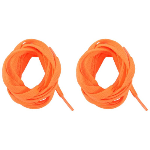 2X Trainers Replacement 8mm Wide Orange Flat String Shoelace Pair