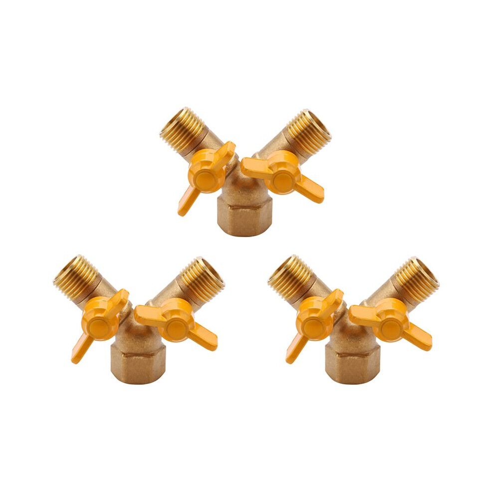 3X 2 Way 1/2 Inch Faucet Adapter Outside Garden Irrigation Tap Adapter And Hose Divider 6031326888533