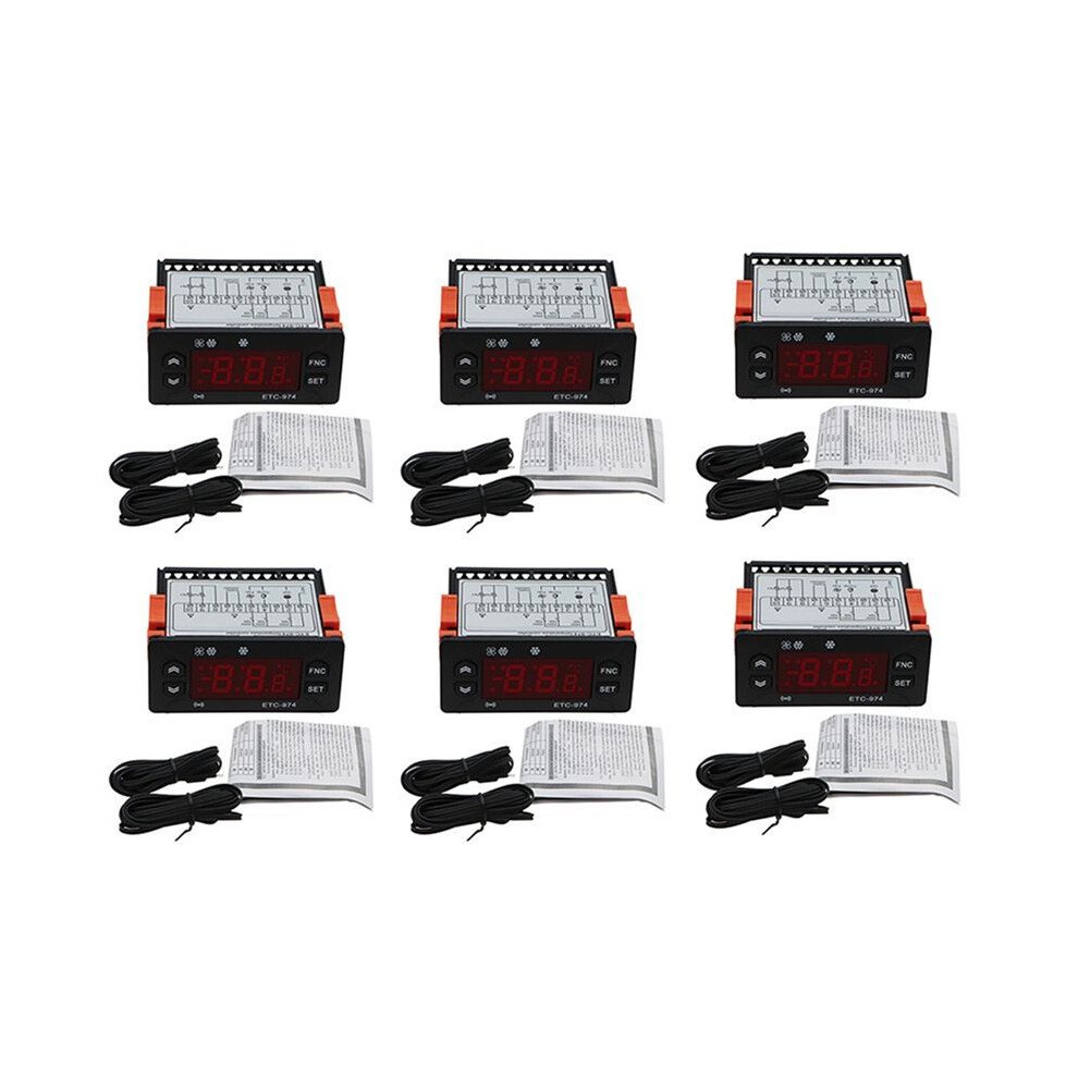 6X Etc-974 Digital Temperature Controller Microcomputer Thermostats Thermostat Refrigeration Alarm 220V Ntc Sensor 6131313523420