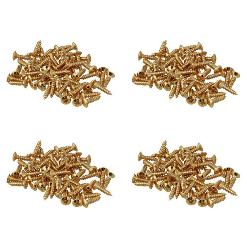 200X Pièces de Vis de Basse de Guitare pour Pickguards Scratchplates, Or