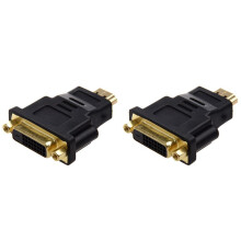 2X DVI 24+1 (DVI-D) Female to Male Adapter