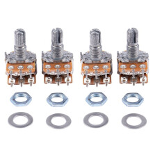 4 Pzs B50K 50K Ohm 6 Terminales Potenciometro Conico Rotativo Linear Dual