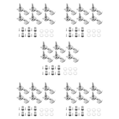 30 Pieces Silver Acoustic Guitar Machine Heads Knobs Guitar String Tuning Peg Tuner(15 for Left + 15 for Right)