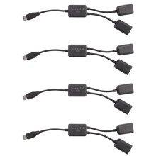 4X Type C OTG USB Male to Dual 2.0 Female OTG Charge 2 Port HUB Cable Y Splitter