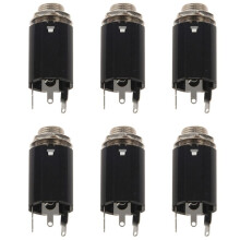 6Pc Black Guitar Endpin Jack 6.35 Input for Any Guitar Eq Pickup Output Guitar Parts & Accessories