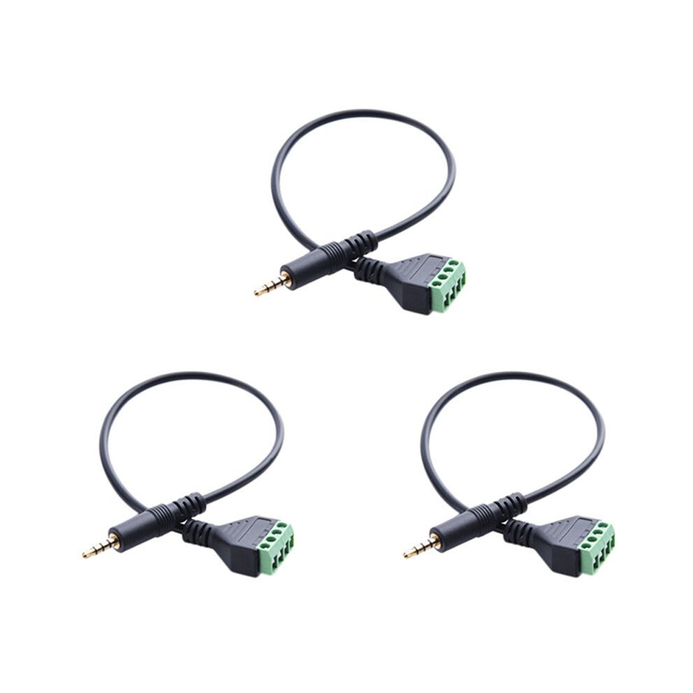 3X 3.5Mm Screw Terminal Adapter Speaker Cable 4-Core Stereo Trrs Male Hole To Av 4 Screw Terminal Balun Connector Cable 4711793621940