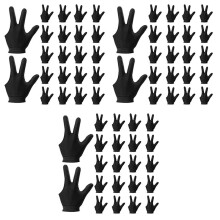66 Pieces Billiard Gloves 3 Finger Cue Shooter Pool Gloves Sport Gloves for Women&Men Both Left and Right Hand,Black