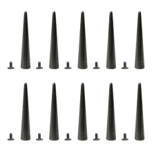 10 Set Punk Style Spikes-gun black 8 pointed cone 10x55