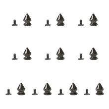 10er-Set Hundehalsband-Spikes-gun black 17 sechseckiger Turm 8