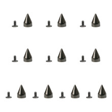 10er-Set Hundehalsband-Spikes für-gun black 14 dicker Boden 10x1