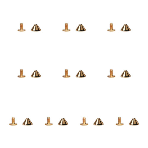 10 Set Unique Spikes Screwback-light gold 3 pointed cones 9x6