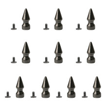 10 Set Stylish Spikes Screwback-gun black 22 thick tower 10x25