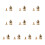 10 Pack Leathercraft Rivets-light gold 17 hexagonal tower 8 1