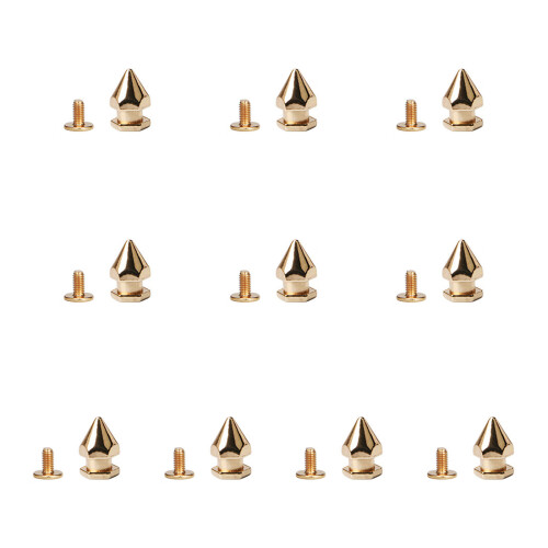 10 Pack Leathercraft Rivets-light gold 17 hexagonal tower 8