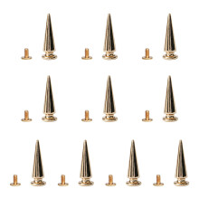 Legierungsnieten, Kegelspikes,-Hellgold 21 Twin Towers 10x29