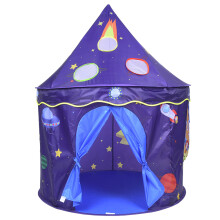 Kids Rocket Play Tent Sturdy Nylon Poly Space Adventure Pretend Playhouse Foldable Design Easy Assembly Waterproof Fabric Indoor Outdoor Games For Chi