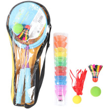 Badminton Racket Toys for Kids, Ergonomic Design Anti Sweat and Anti Slip Handle Lightweight Tennis Set with Balls, Ideal for Indoor Outdoor Play (Set