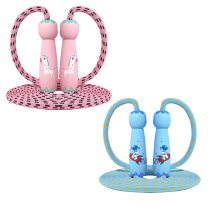 Cute Cartoon Pattern Adjustable Jump Rope, Soft Cotton Braided Tangle-Free Rope With Smooth Wood Handle For Indoor And Outdoor Activities, Fitness Tra