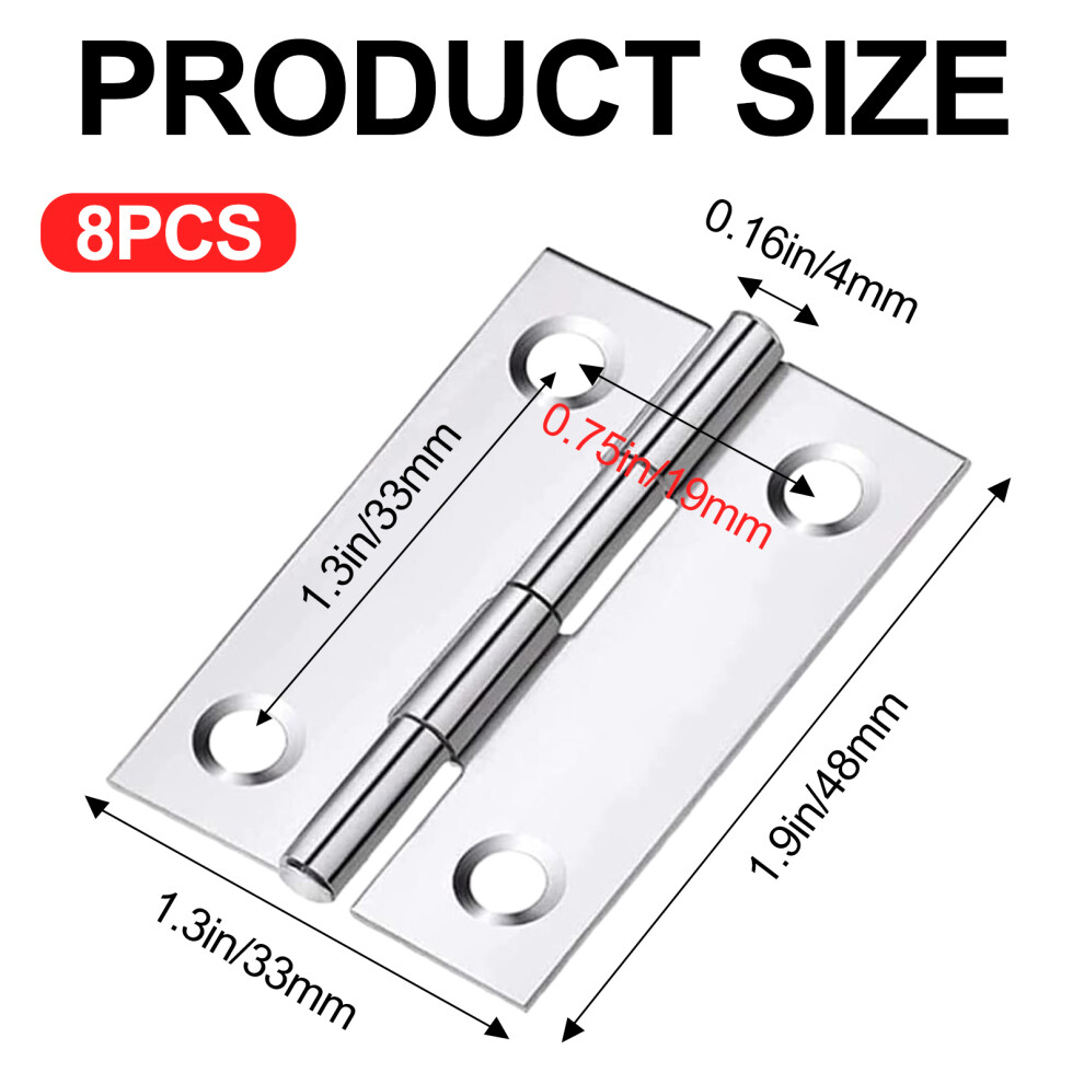 Non-Mortise Door Hinges Stainless Steel Cabinet Hinges, Heavy Duty Butt Hinge With Six-Hole Design For Smooth Operation, Corrosion Resistant Splash 9169997238863