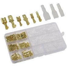 Kit de conexión eléctrica, terminal de crimpado de latón de 2,8 mm, 4,8 mm y 6,3 mm, manguitos aislantes, conector de pala de empalme rápido de