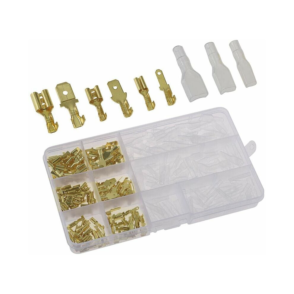 Wire Connector Assortment Set, Wildly Application Male Female Wire Spade Connector With Crimp Terminal Block For Electrical Wiring, Quick Splice 9340959619221