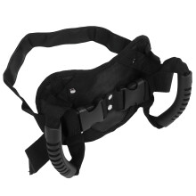 Black Motorcycle Passenger Safety Belt 24x16cm Oxford Mesh Handle
