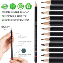 Precision Drawing Tools, Sturdy Precision Professional Art Supplies, 12 Piece Sketch Pen Set + 2 White Erasers for Various Art Projects