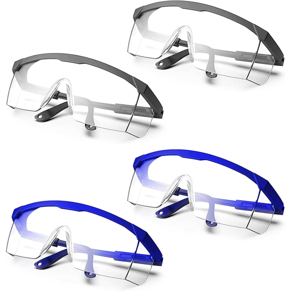 Clear Safety Goggles With Scratch Resistant Lens, Impact Resistant Safety Goggles No Slip Grips Wraparound Lenses Lab Goggles For Construction 9340959500581