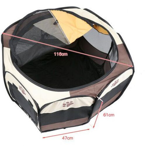 Pet Oasis, Πτυσσόμενο Παιδικό Πάρκο Σκύλων Roomy8Panels με Φορητό Σχεδιασμό Κλουβιού, Υψηλό