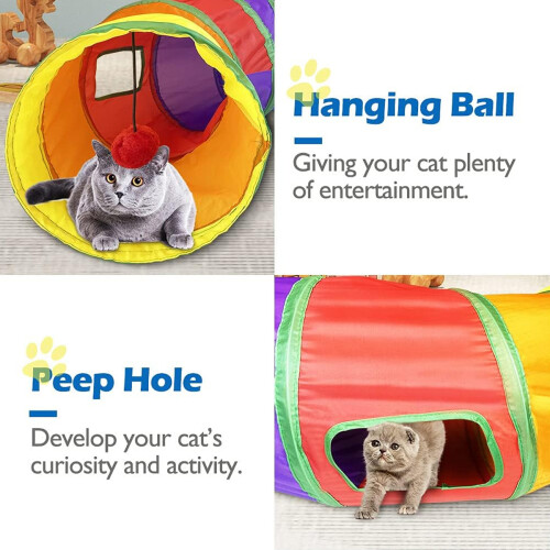 Τούνελ παιχνιδιού Purrfect, τούνελ σε σχήμα S, φορητό τούνελ κατοικίδιων, ποιοτικό 2