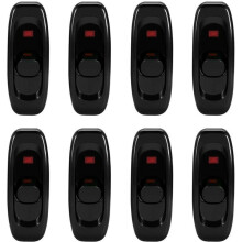 Inline-ledningsafbryder til hjemmekontor, LED-indikator sikrer tydelig synlighed, 8 stk. med materiale af høj kvalitet og solid konstruktion til