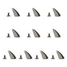 10 Set Punk Style Spikes Screwback-gun black 10 Hörner 11x16