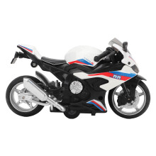 Children's Pull Back Motorcycle Toy with Sound Light Alloy Model White 12.5cm