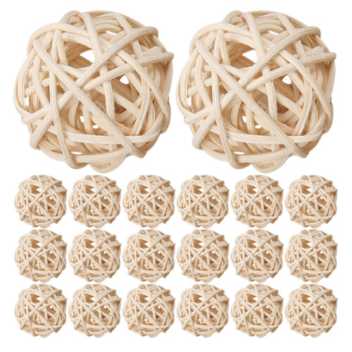 35Ud Bolas Rattan Beige Para De Jarrones Y Decoración Rústica