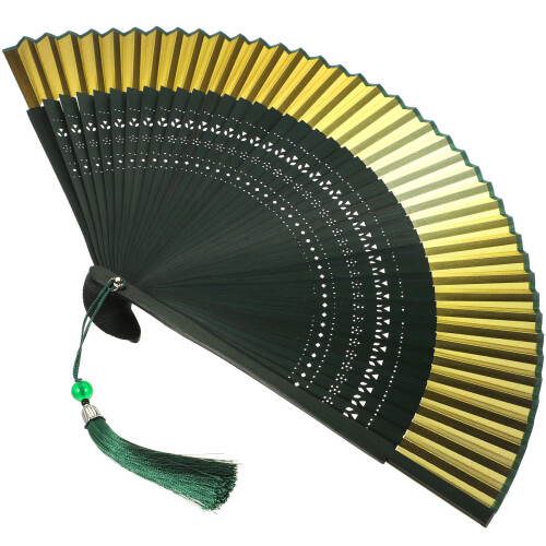 3Ud Abanicos Chinos Plegables De Bambú Para Decoración 1