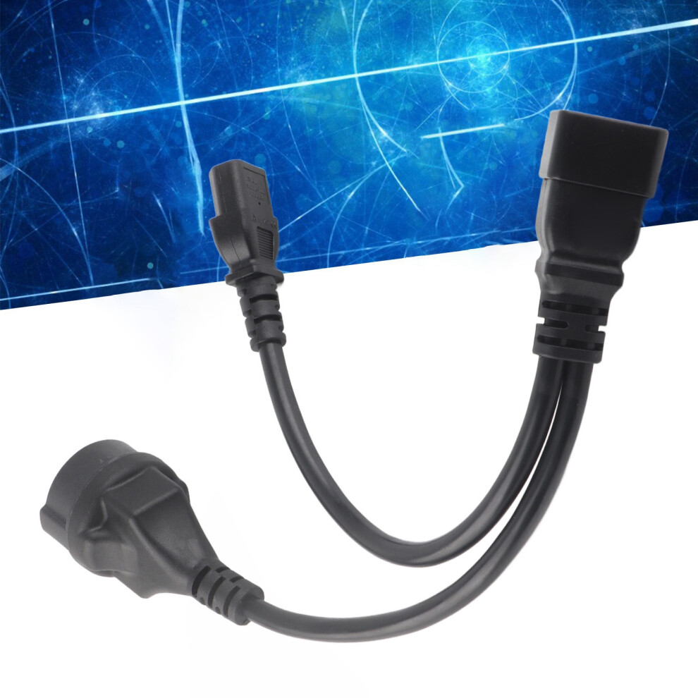 Iec320 C13 To C20 Y Splitter Power Cable 0.32M Flame Retardant 9341370891906