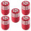 25Ud Tapas De Válvula De Neumático En Aluminio Rojo 1