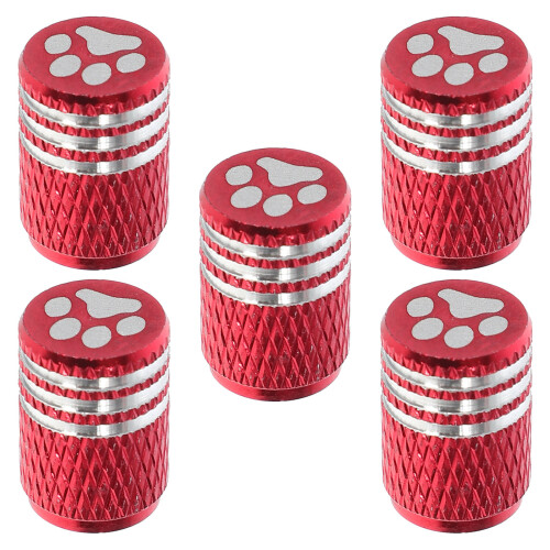 25Ud Tapas De Válvula De Neumático En Aluminio Rojo