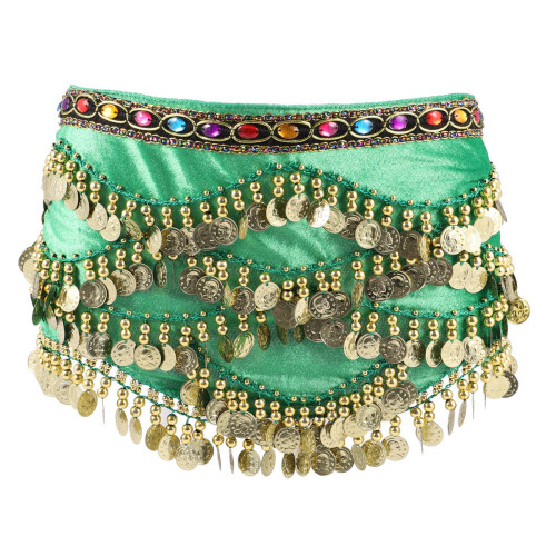 2Ud Falda De Cadera Verde Para Danza Del Con